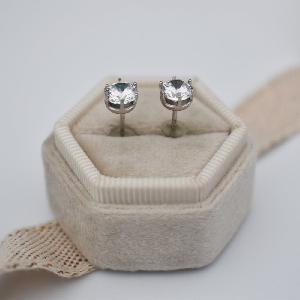 Super Shiny Cz Studs, Basic Casual Stud Earrings,… - image 4